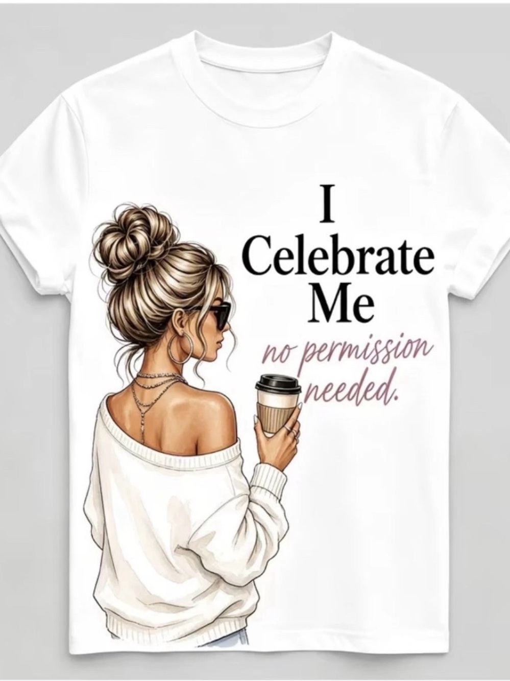 Celebrate Me White Graphic Tee by
